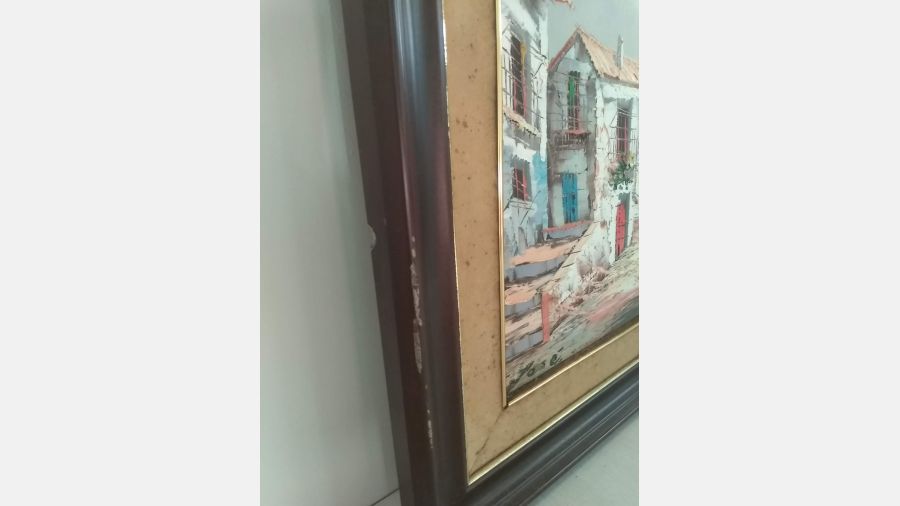 Quadro Moldura tela pintada á mão com assinarura