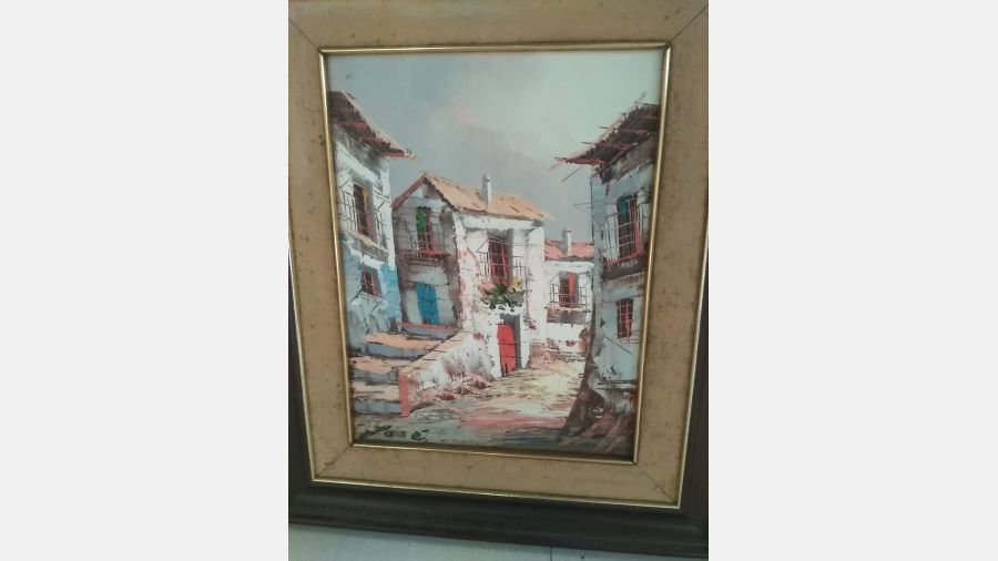 Quadro Moldura tela pintada á mão com assinarura