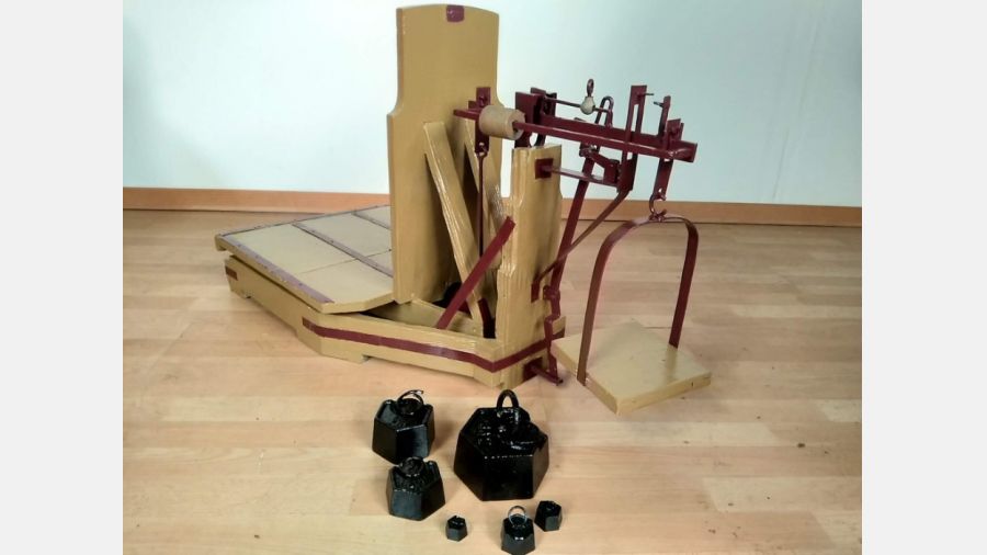 Balança Decimal Agrícola de 150kg Restaurada com pesos em ferro