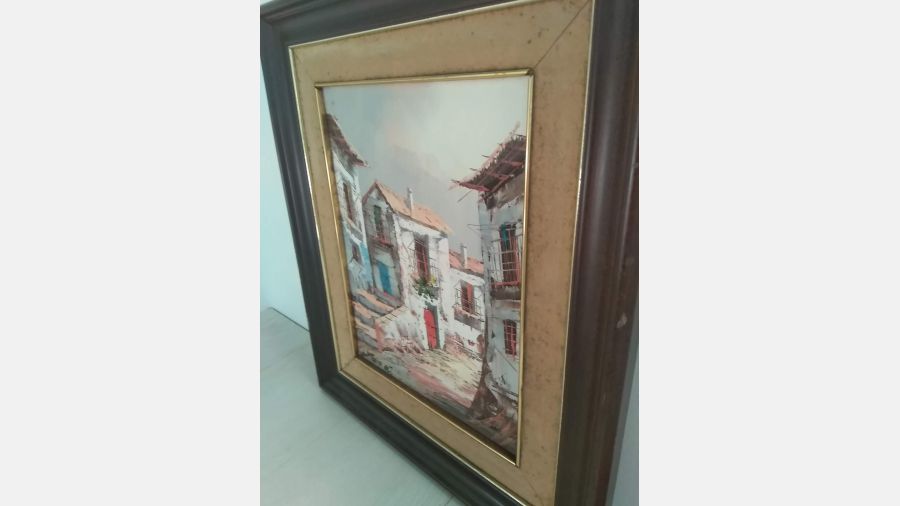 Quadro Moldura tela pintada á mão com assinarura