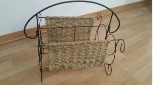 Porta Revistas em ferro e corda