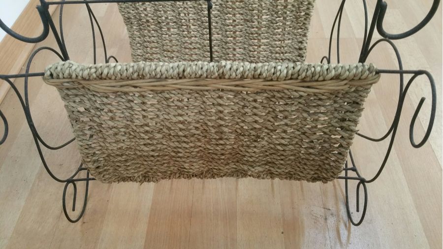 Porta Revistas em ferro e corda