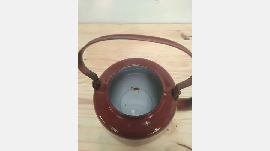 Chaleira Bule Esmaltado Castanho Vintage anos 60
