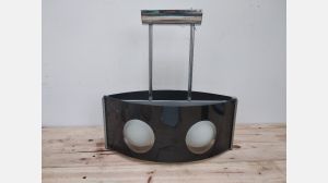 Candeeiro de tecto em vidro preto