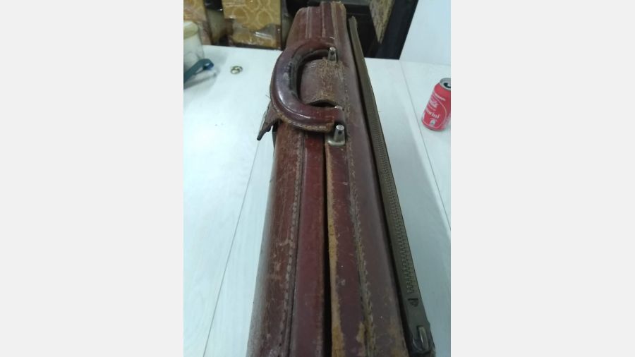 Pasta Mala Vintage de mão em couro pele