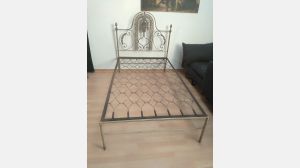 Cama em ferro Branca Vintage 108x185cm 