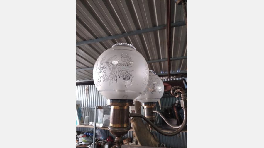 Candeeiro vintage latão e ferro