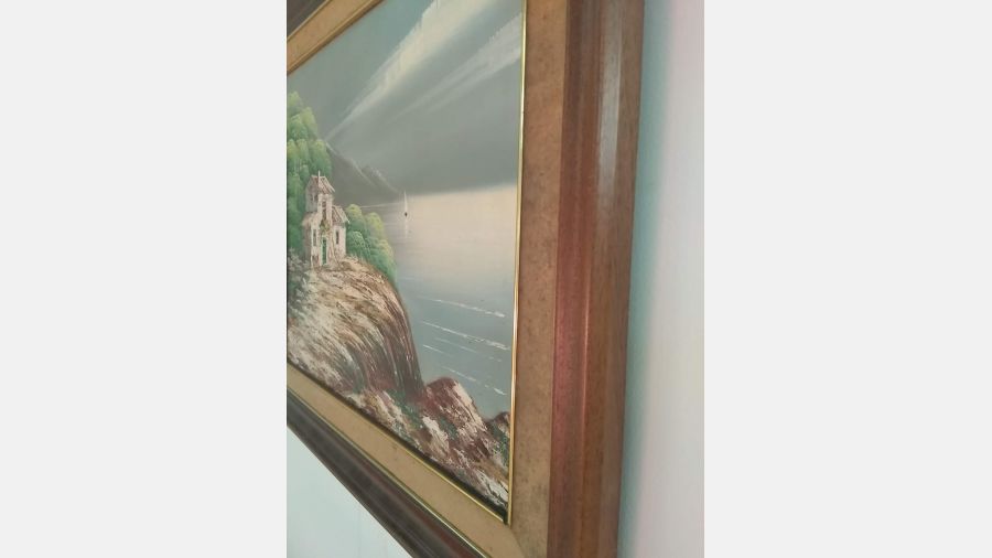 Quadro Tela antiga pintada á mão 