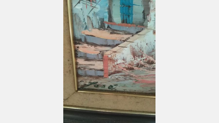 Quadro Moldura tela pintada á mão com assinarura