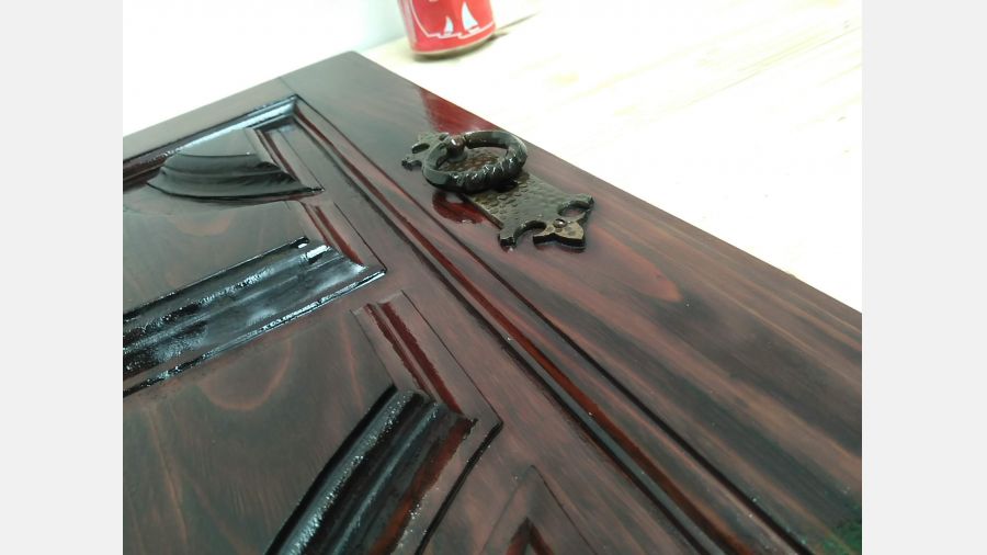 Porta Madeira Carvalho Drtª anos 70 Para decoração 