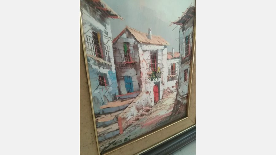 Quadro Moldura tela pintada á mão com assinarura