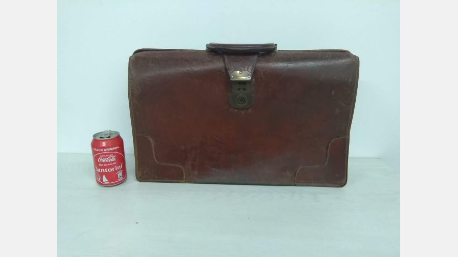 Pasta Mala Vintage de mão em couro pele
