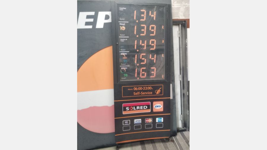 Display de preços Repsol Combustiveis