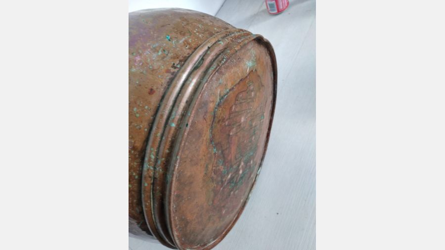 Pote em cobre para lenha