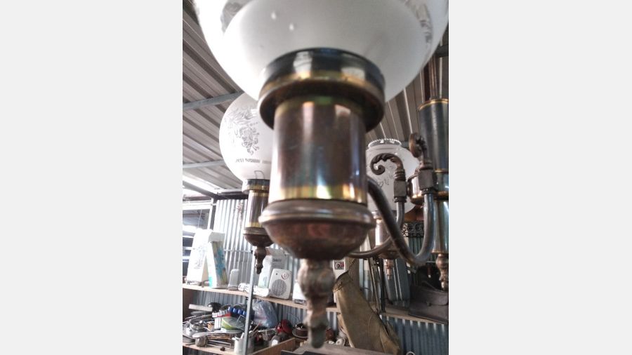 Candeeiro vintage latão e ferro