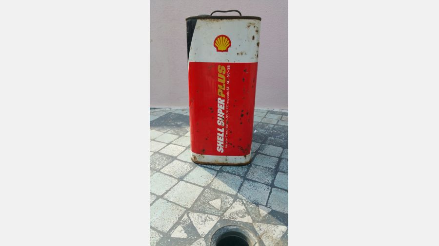 Lata de óleo Shell vintage 5 litros