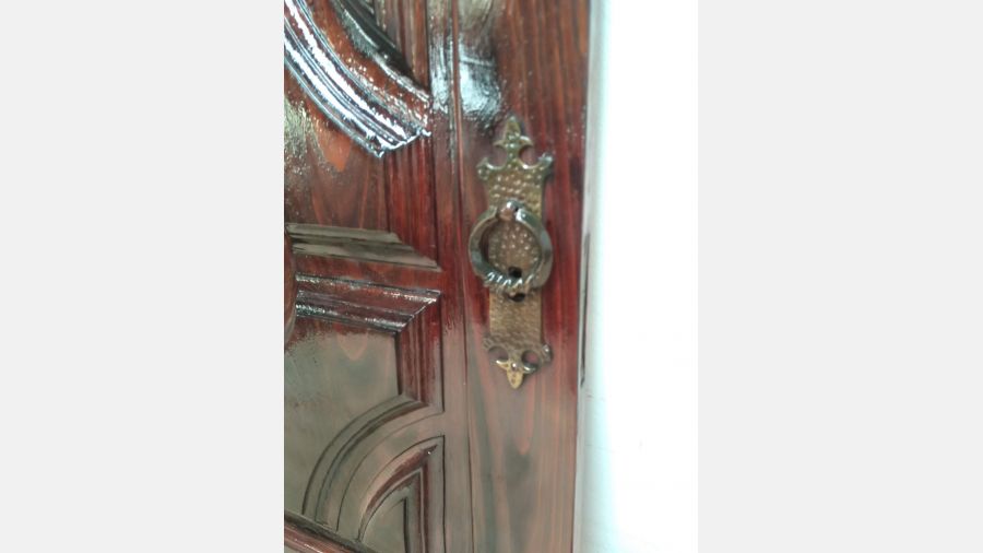 Porta Madeira Carvalho Drtª anos 70 Para decoração 