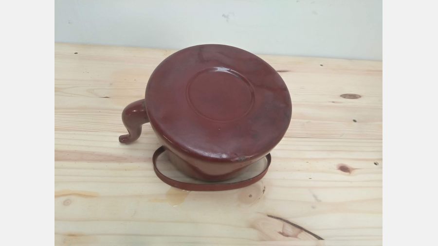 Chaleira Bule Esmaltado Castanho Vintage anos 60